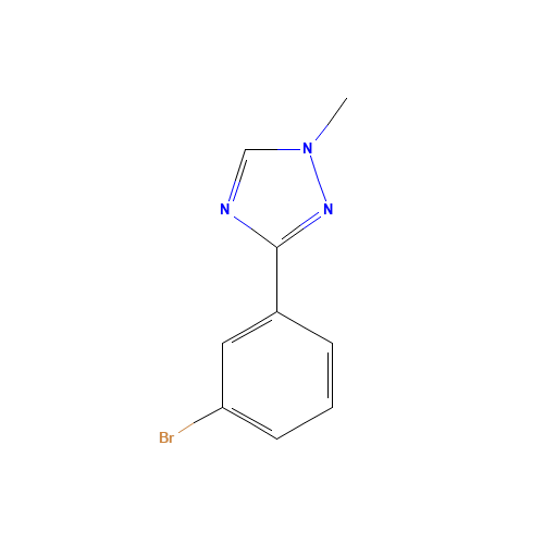 3-(3-bromophenyl)-1-methyl-1,2,4-triazole (CAS: 425379-80-2) - Chemical Structure and Molecular Formula 