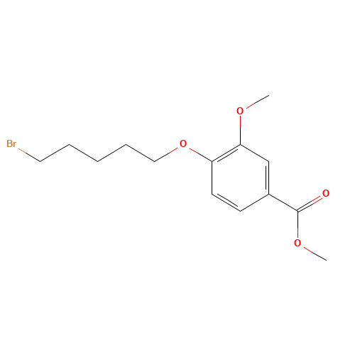 methyl 4-(5-bromopentoxy)-3-methoxybenzoate (CAS: 169286-59-3) - Chemical Structure and Molecular Formula 