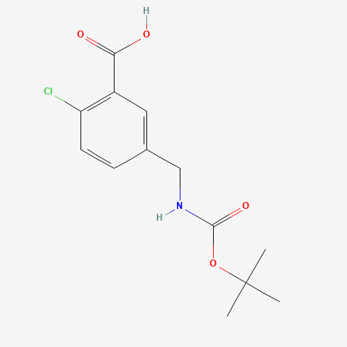 2-chloro-5-[[(2-methylpropan-2-yl)oxycarbonylamino]methyl]benzoic acid (CAS: 165950-04-9) - Chemical Structure and Molecular Formula 