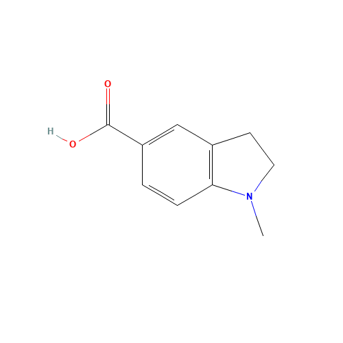 1-methyl-2,3-dihydroindole-5-carboxylic acid (CAS: 380922-37-2) - Chemical Structure and Molecular Formula 