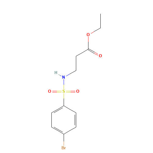 ethyl 3-[(4-bromophenyl)sulfonylamino]propanoate (CAS: 1024464-35-4) - Chemical Structure and Molecular Formula 