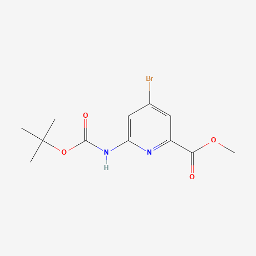 methyl 4-bromo-6-[(2-methylpropan-2-yl)oxycarbonylamino]pyridine-2-carboxylate (CAS: 885326-87-4) - Chemical Structure and Molecular Formula 