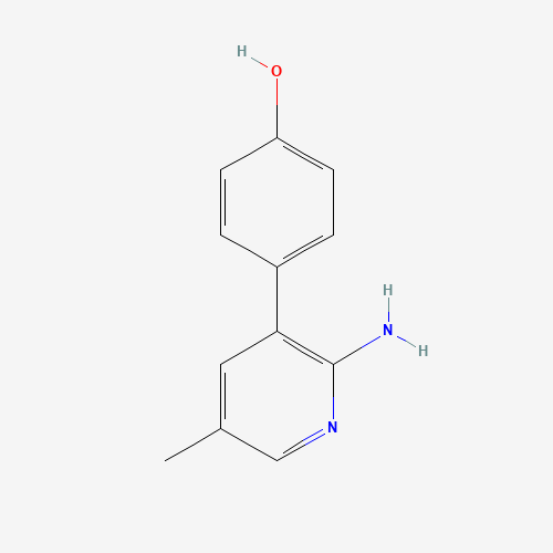 4-(2-amino-5-methylpyridin-3-yl)phenol (CAS: 1258631-95-6) - Chemical Structure and Molecular Formula 