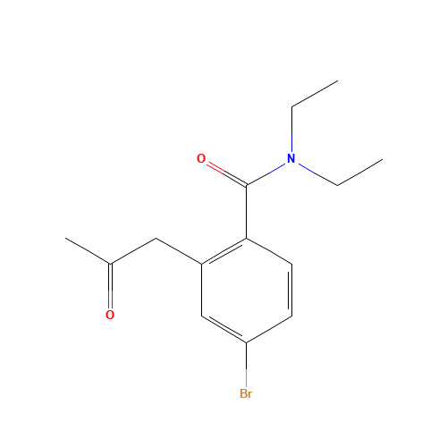 4-bromo-N,N-diethyl-2-(2-oxopropyl)benzamide (CAS: 1374575-61-7) - Chemical Structure and Molecular Formula 