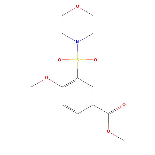 methyl 4-methoxy-3-morpholin-4-ylsulfonylbenzoate (CAS: 353467-19-3) - Chemical Structure and Molecular Formula 