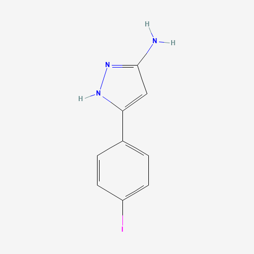 5-(4-iodophenyl)-1H-pyrazol-3-amine (CAS: 423147-31-3) - Chemical Structure and Molecular Formula 