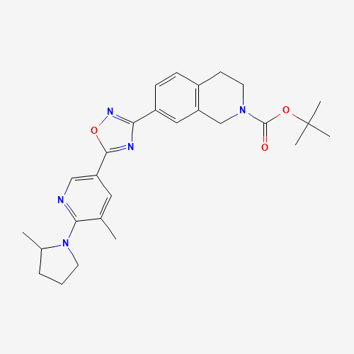 tert-butyl 7-[5-[5-methyl-6-(2-methylpyrrolidin-1-yl)pyridin-3-yl]-1,2,4-oxadiazol-3-yl]-3,4-dihydro-1H-isoquinoline-2-carboxylate (CAS: 1229608-93-8) - Related Chemical Product