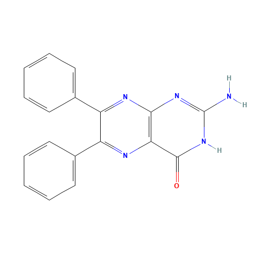 2-amino-6,7-diphenyl-1H-pteridin-4-one (CAS: 17376-91-9) - Chemical Structure and Molecular Formula 