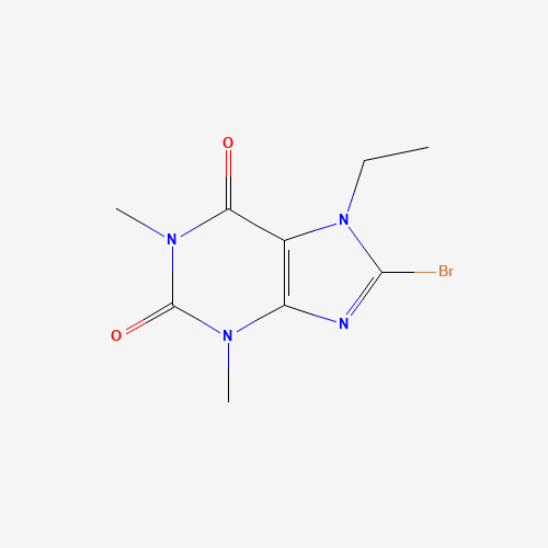 8-bromo-7-ethyl-1,3-dimethylpurine-2,6-dione (CAS: 17801-69-3) - Chemical Structure and Molecular Formula 