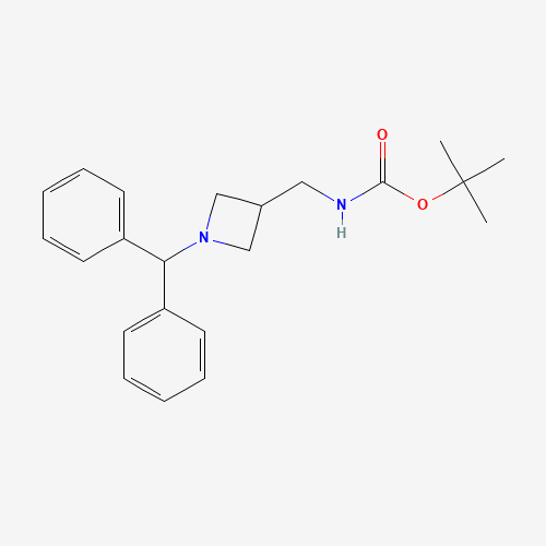 tert-butyl N-[(1-benzhydrylazetidin-3-yl)methyl]carbamate (CAS: 91189-19-4) - Chemical Structure and Molecular Formula 