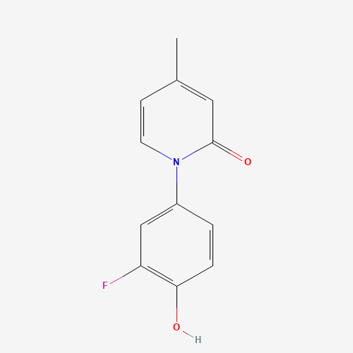 1-(3-fluoro-4-hydroxyphenyl)-4-methylpyridin-2-one (CAS: 960298-66-2) - Chemical Structure and Molecular Formula 