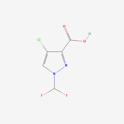 4-chloro-1-(difluoromethyl)pyrazole-3-carboxylic acid (CAS: 1310350-99-2) - Chemical Structure and Molecular Formula 