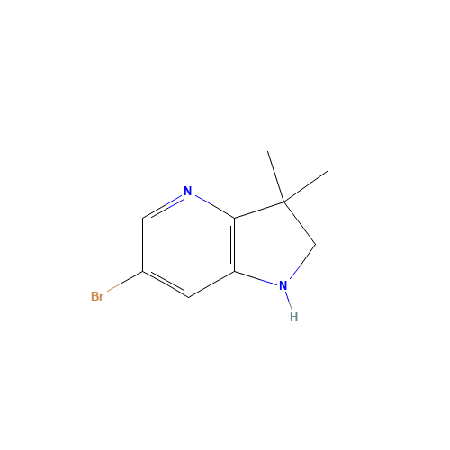 6-bromo-3,3-dimethyl-1,2-dihydropyrrolo[3,2-b]pyridine (CAS: 1259512-11-2) - Chemical Structure and Molecular Formula 