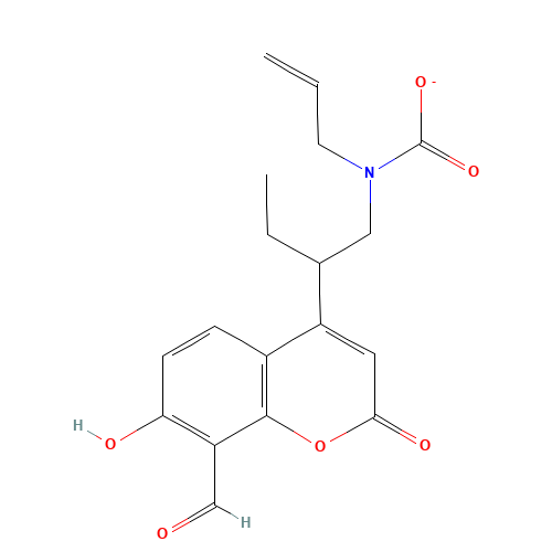 N-[2-(8-formyl-7-hydroxy-2-oxochromen-4-yl)butyl]-N-prop-2-enylcarbamate (CAS: 1607803-36-0) - Related Chemical Product