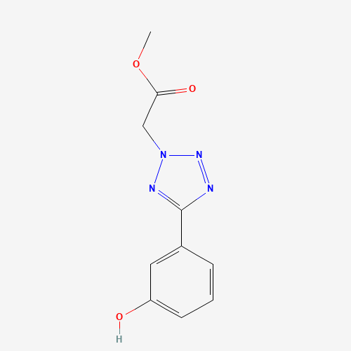 methyl 2-[5-(3-hydroxyphenyl)tetrazol-2-yl]acetate (CAS: 1219741-38-4) - Chemical Structure and Molecular Formula 