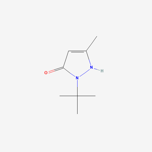 2-tert-butyl-5-methyl-1H-pyrazol-3-one (CAS: 277299-79-3) - Chemical Structure and Molecular Formula 
