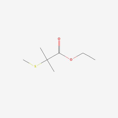 ethyl 2-methyl-2-methylsulfanylpropanoate (CAS: 49773-24-2) - Chemical Structure and Molecular Formula 