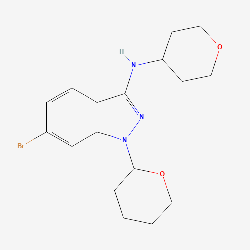6-bromo-1-(oxan-2-yl)-N-(oxan-4-yl)indazol-3-amine (CAS: 1214900-68-1) - Related Chemical Product