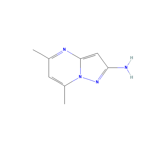 5,7-dimethylpyrazolo[1,5-a]pyrimidin-2-amine (CAS: 1605-78-3) - Chemical Structure and Molecular Formula 