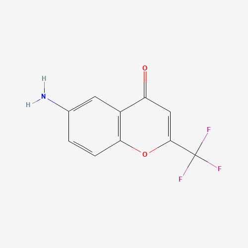 6-amino-2-(trifluoromethyl)chromen-4-one (CAS: 383371-02-6) - Chemical Structure and Molecular Formula 
