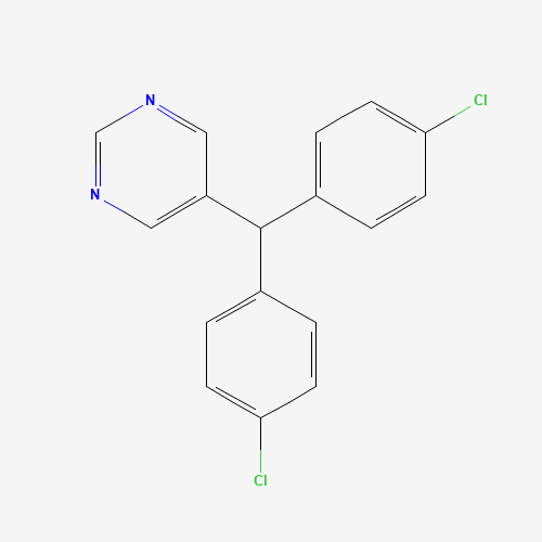 5-[bis(4-chlorophenyl)methyl]pyrimidine (CAS: 26766-37-0) - Chemical Structure and Molecular Formula 