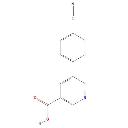 5-(4-cyanophenyl)pyridine-3-carboxylic acid (CAS: 845885-80-5) - Chemical Structure and Molecular Formula 