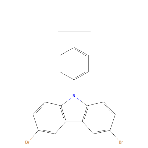 3,6-dibromo-9-(4-tert-butylphenyl)carbazole (CAS: 741293-42-5) - Related Chemical Product
