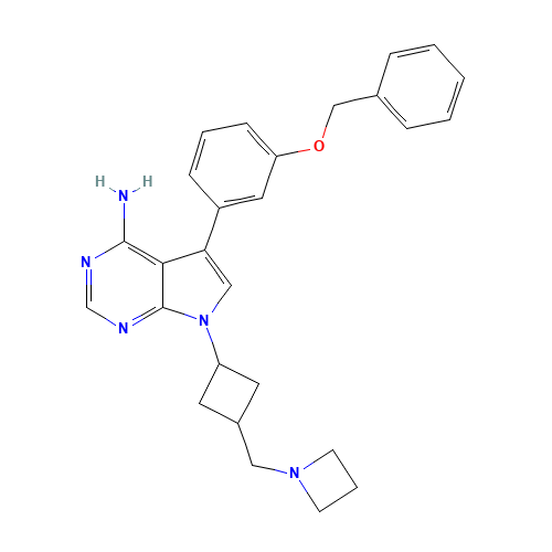 7-[3-(azetidin-1-ylmethyl)cyclobutyl]-5-(3-phenylmethoxyphenyl)pyrrolo[2,3-d]pyrimidin-4-amine (CAS: 475488-34-7) - Related Chemical Product