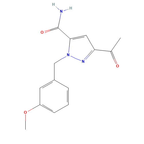 5-acetyl-2-[(3-methoxyphenyl)methyl]pyrazole-3-carboxamide (CAS: 1403332-94-4) - Related Chemical Product