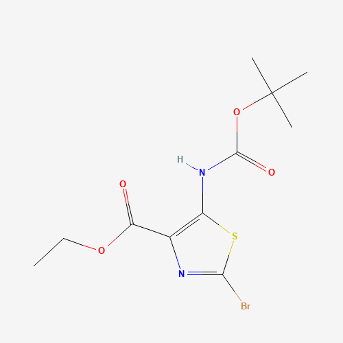 ethyl 2-bromo-5-[(2-methylpropan-2-yl)oxycarbonylamino]-1,3-thiazole-4-carboxylate (CAS: 1395284-70-4) - Chemical Structure and Molecular Formula 