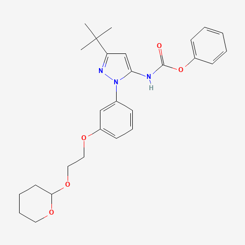 phenyl N-[5-tert-butyl-2-[3-[2-(oxan-2-yloxy)ethoxy]phenyl]pyrazol-3-yl]carbamate (CAS: 876300-20-8) - Related Chemical Product