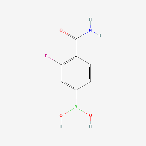 (4-carbamoyl-3-fluorophenyl)boronic acid (CAS: 874288-39-8) - Chemical Structure and Molecular Formula 