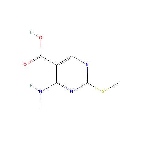 4-(methylamino)-2-methylsulfanylpyrimidine-5-carboxylic acid (CAS: 863028-98-2) - Chemical Structure and Molecular Formula 