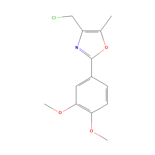 4-(chloromethyl)-2-(3,4-dimethoxyphenyl)-5-methyl-1,3-oxazole (CAS: 907200-66-2) - Chemical Structure and Molecular Formula 