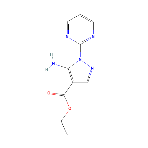 ethyl 5-amino-1-pyrimidin-2-ylpyrazole-4-carboxylate (CAS: 91129-95-2) - Chemical Structure and Molecular Formula 