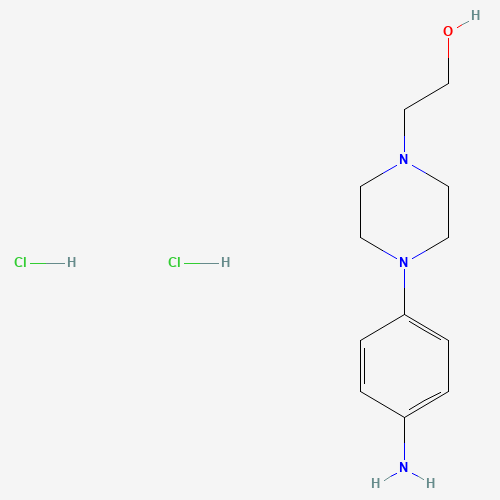 2-[4-(4-aminophenyl)piperazin-1-yl]ethanol;dihydrochloride (CAS: 1052550-29-4) - Chemical Structure and Molecular Formula 