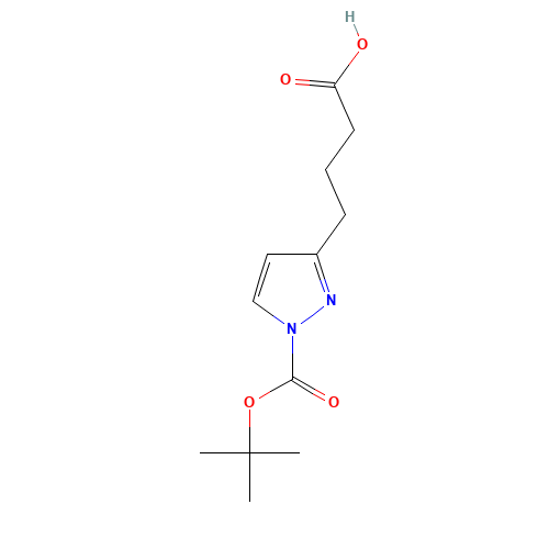 4-[1-[(2-methylpropan-2-yl)oxycarbonyl]pyrazol-3-yl]butanoic acid (CAS: 1190392-26-7) - Related Chemical Product