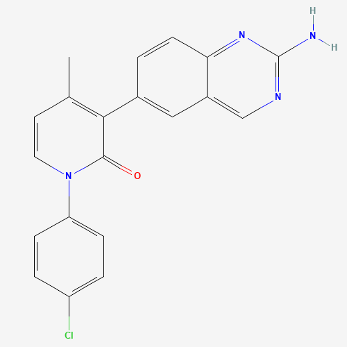 3-(2-aminoquinazolin-6-yl)-1-(4-chlorophenyl)-4-methylpyridin-2-one (CAS: 1003311-85-0) - Chemical Structure and Molecular Formula 