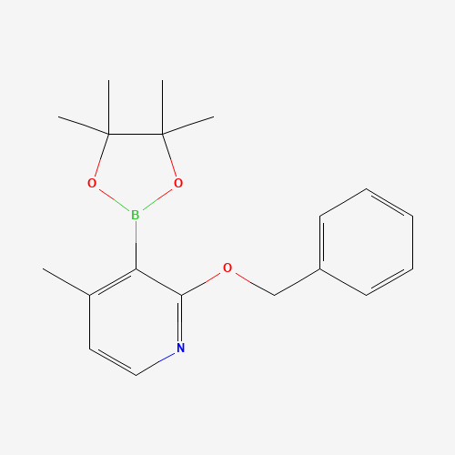4-methyl-2-phenylmethoxy-3-(4,4,5,5-tetramethyl-1,3,2-dioxaborolan-2-yl)pyridine (CAS: 882679-44-9) - Chemical Structure and Molecular Formula 
