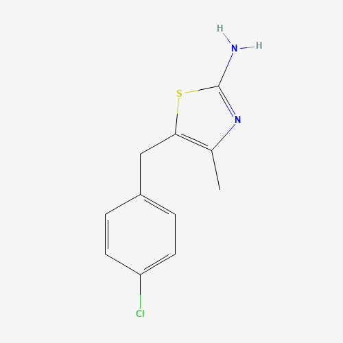 5-[(4-chlorophenyl)methyl]-4-methyl-1,3-thiazol-2-amine (CAS: 1149333-36-7) - Chemical Structure and Molecular Formula 