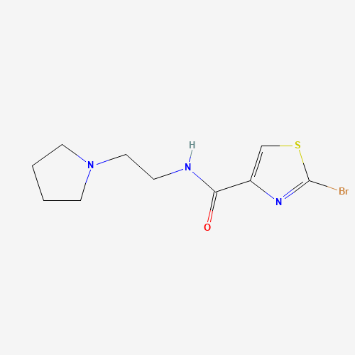 2-bromo-N-(2-pyrrolidin-1-ylethyl)-1,3-thiazole-4-carboxamide (CAS: 867333-36-6) - Chemical Structure and Molecular Formula 