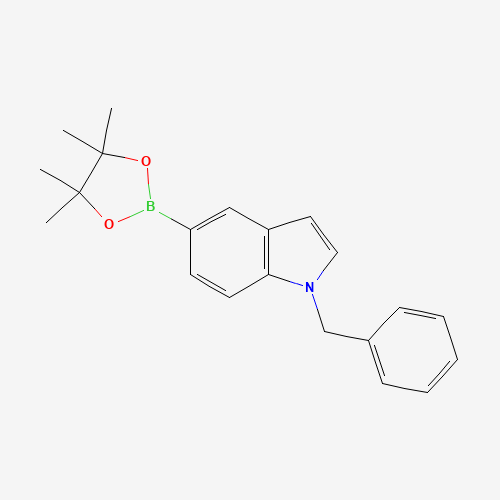 1-benzyl-5-(4,4,5,5-tetramethyl-1,3,2-dioxaborolan-2-yl)indole (CAS: 1206163-56-5) - Chemical Structure and Molecular Formula 