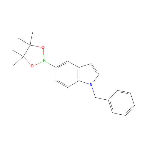 1-benzyl-5-(4,4,5,5-tetramethyl-1,3,2-dioxaborolan-2-yl)indole (CAS: 1206163-56-5) - Chemical Structure and Molecular Formula 