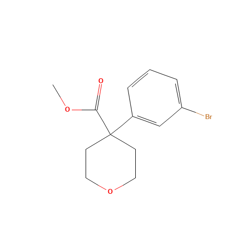methyl 4-(3-bromophenyl)oxane-4-carboxylate (CAS: 944924-92-9) - Chemical Structure and Molecular Formula 