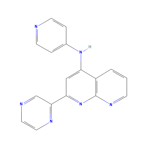 2-pyrazin-2-yl-N-pyridin-4-yl-1,8-naphthyridin-4-amine (CAS: 1330531-58-2) - Chemical Structure and Molecular Formula 