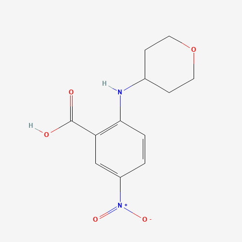 5-nitro-2-(oxan-4-ylamino)benzoic acid (CAS: 1155631-44-9) - Chemical Structure and Molecular Formula 