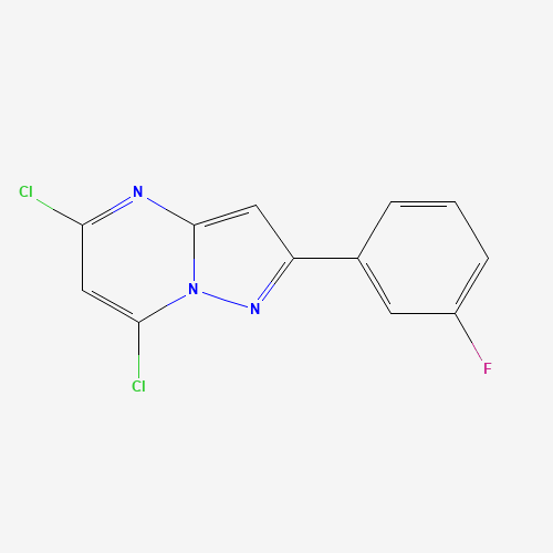 5,7-dichloro-2-(3-fluorophenyl)pyrazolo[1,5-a]pyrimidine (CAS: 1159982-01-0) - Chemical Structure and Molecular Formula 
