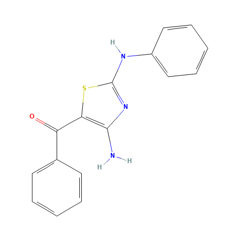 (4-amino-2-anilino-1,3-thiazol-5-yl)-phenylmethanone (CAS: 13807-10-8) - Chemical Structure and Molecular Formula 