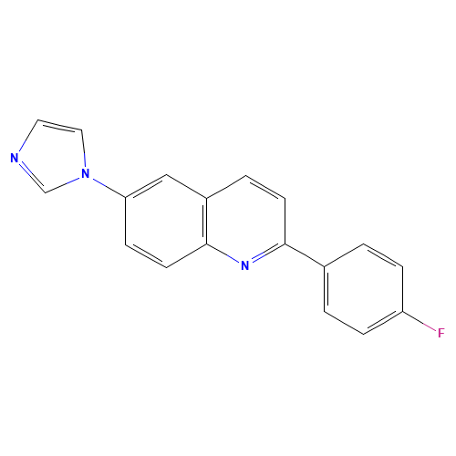 2-(4-fluorophenyl)-6-imidazol-1-ylquinoline (CAS: 1201902-12-6) - Chemical Structure and Molecular Formula 