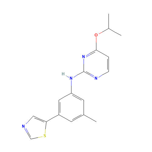 N-[3-methyl-5-(1,3-thiazol-5-yl)phenyl]-4-propan-2-yloxypyrimidin-2-amine (CAS: 1334708-63-2) - Chemical Structure and Molecular Formula 